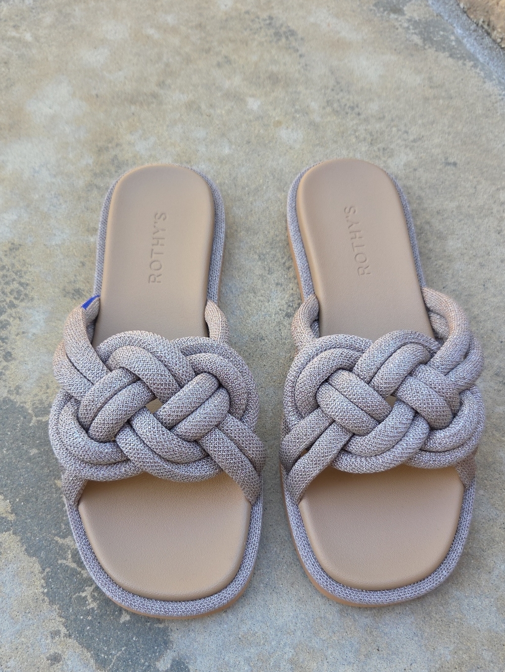 New 8 Rothy's The Summer Sandal Silver